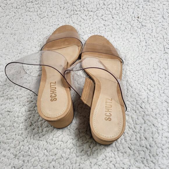 NEW Womens Schutz Victorie Slide Sandal clear straps size 6.5 B - Picture 2 of 4